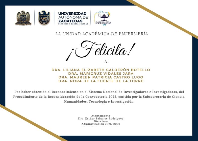 Felicidades por su ingreso al SNI